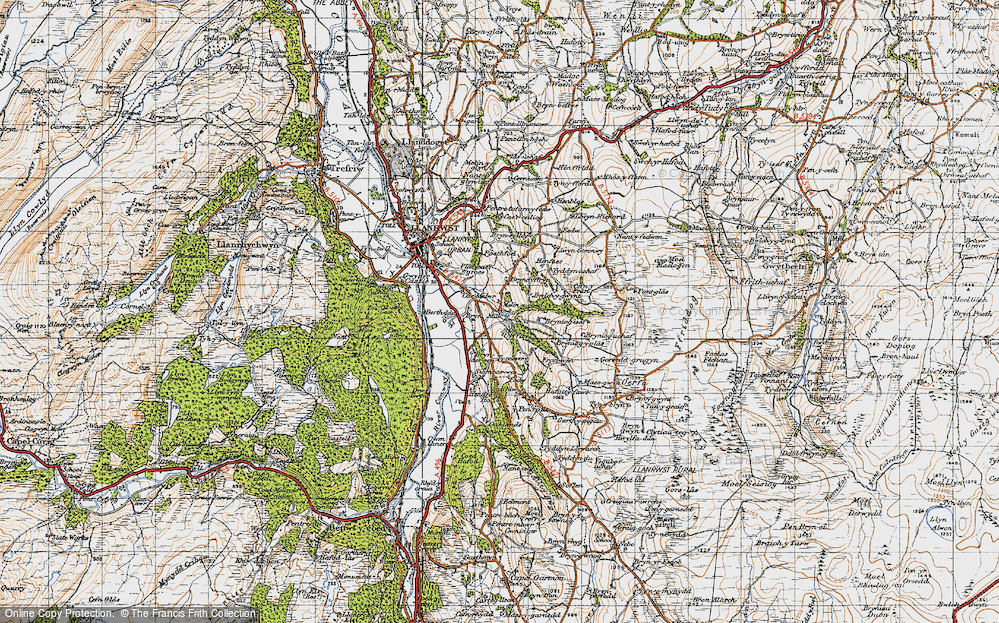 Old Map of Historic Map covering Bryniog Uchaf in 1947