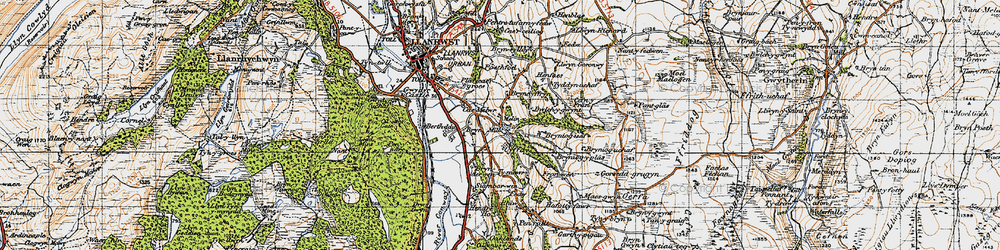 Old map of Bryn Derwen in 1947