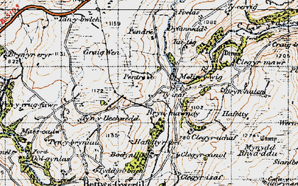 Old map of Bryn-mawndy in 1947