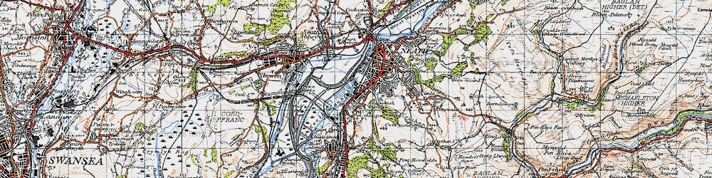 Old map of Melincryddan in 1947