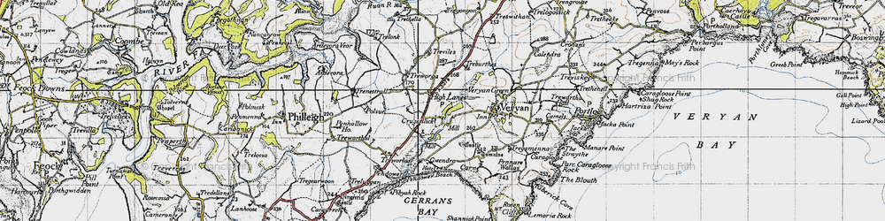 Old map of Melinsey in 1946