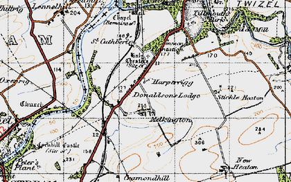 Old map of Twizel Mill in 1947