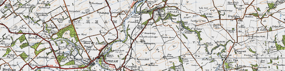 Old map of Twizel Mill in 1947