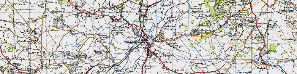 Old map of Melksham in 1940