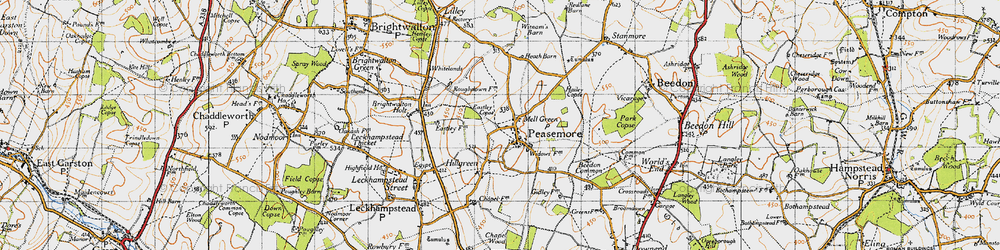 Old map of Mell Green in 1947