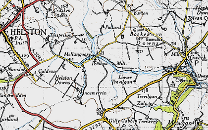 Old map of Mellangoose in 1946