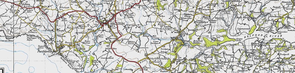 Old map of Boskenwyn Downs in 1946