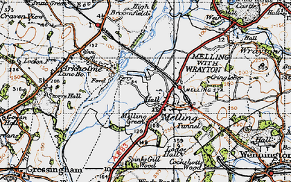 Old map of Melling in 1947