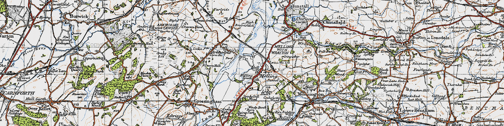 Old map of Melling in 1947