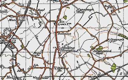 Old map of Melling Mount in 1947
