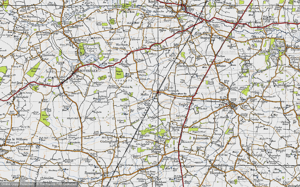 Old Map of Mellis, 1946 in 1946