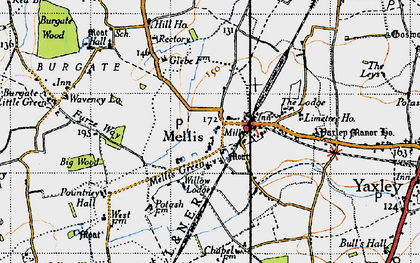 Old map of Mellis Green in 1946
