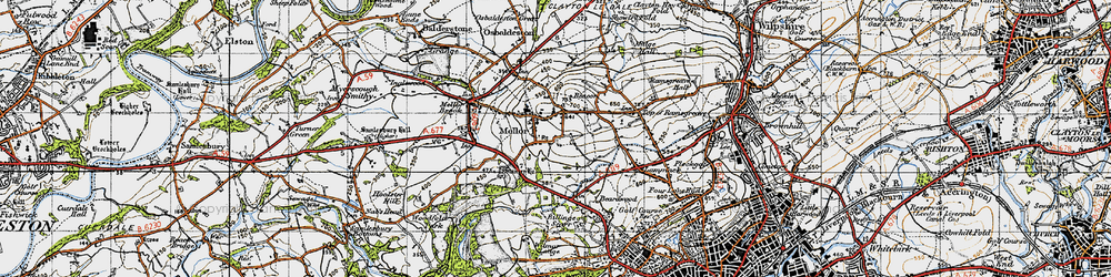 Old map of Birley Fold in 1947