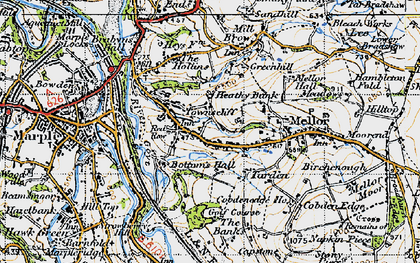 Old map of Mellor in 1947