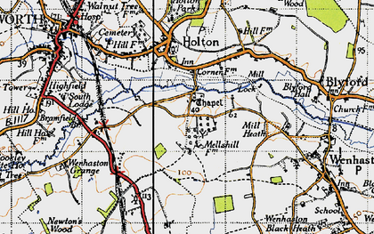 Old map of Mells in 1946