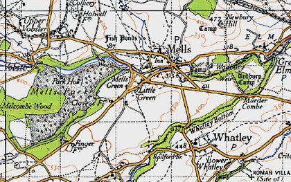 Old map of Mells Green in 1946