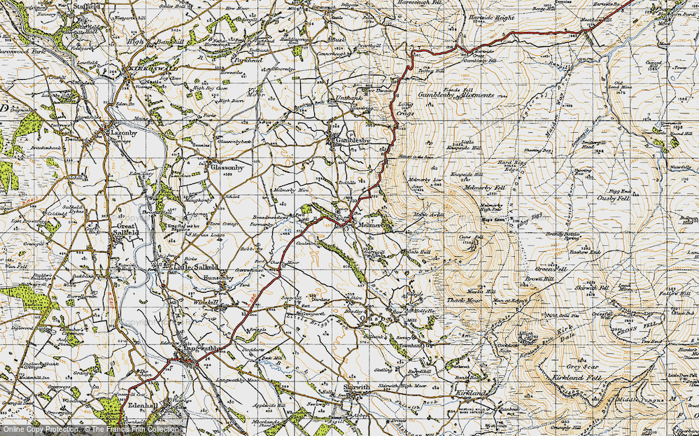 Old Map of Historic Map covering Todhills in 1947