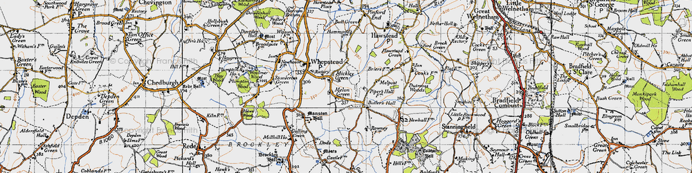 Old map of Melon Green in 1946