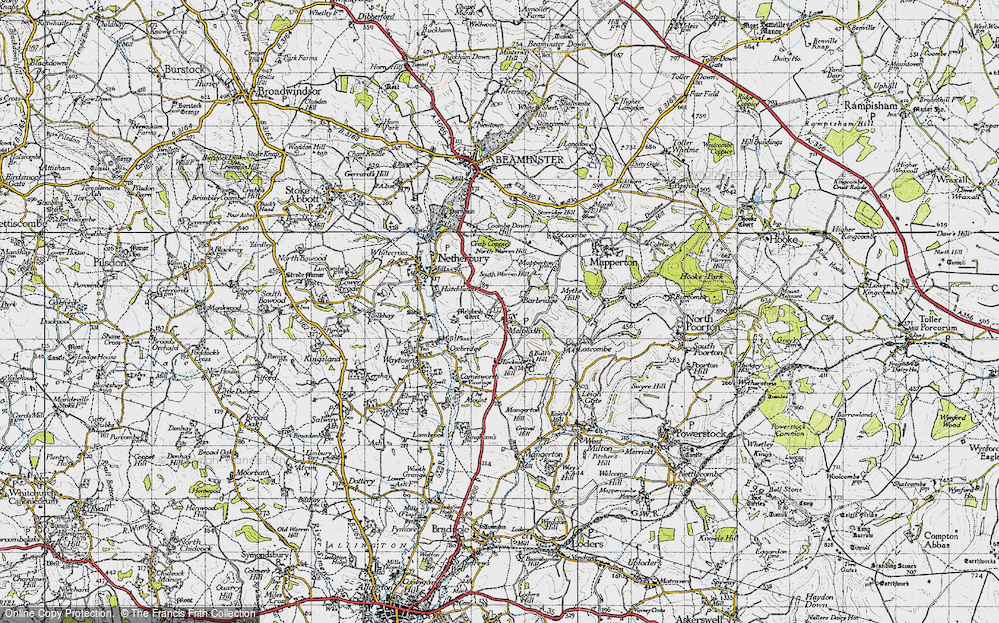 Old Map of Melplash, 1945 in 1945