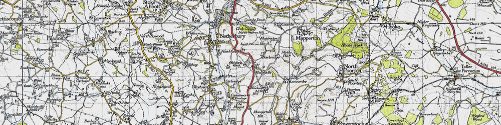 Old map of Melplash in 1945