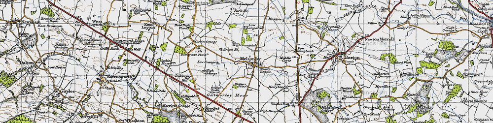 Old map of Brecon Ho in 1947