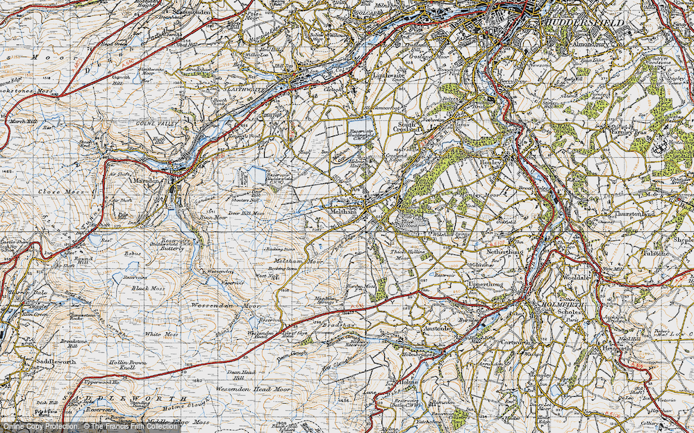 Old Map of Meltham, 1947 in 1947