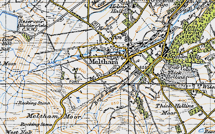 Old map of Meltham in 1947