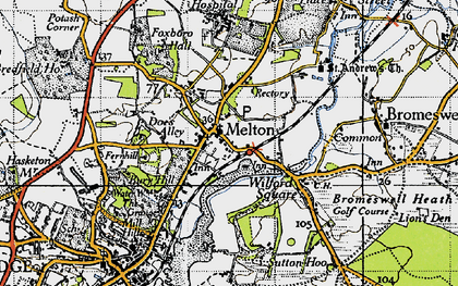 Old map of Melton in 1946