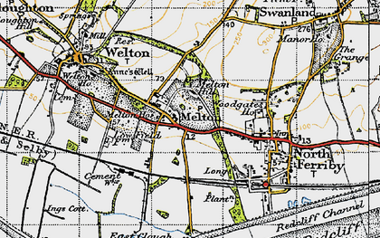 Old map of Melton in 1947
