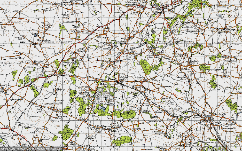 Old Map of Melton Constable, 1946 in 1946