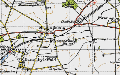 Old map of Melton Ross in 1947