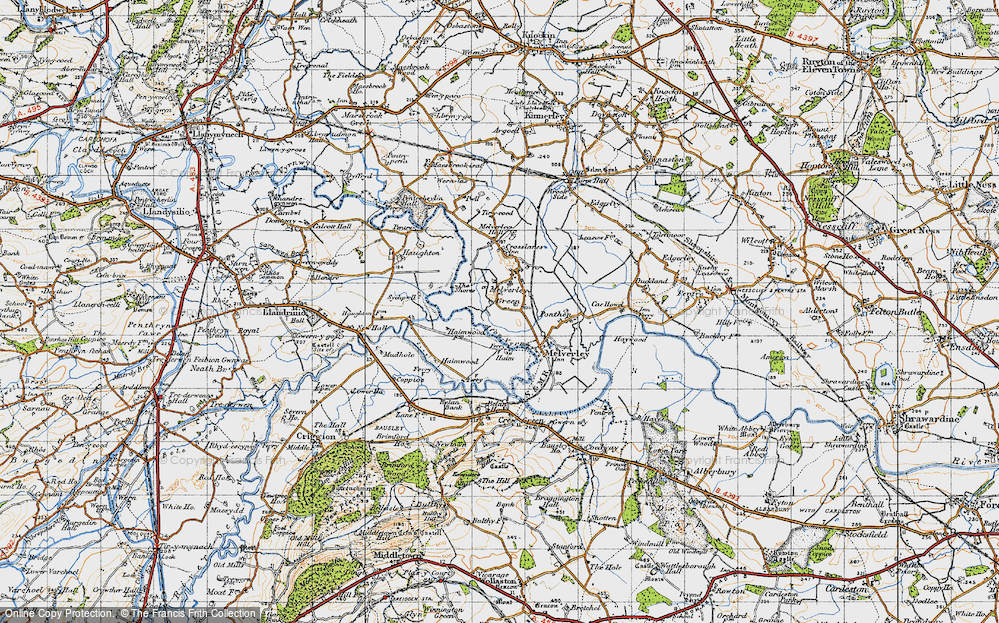 Old Map of Melverley Green, 1947 in 1947