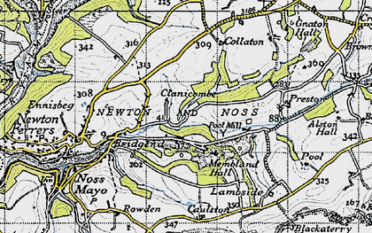 Old map of Membland in 1946