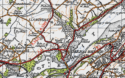 Old map of Menai Bridge in 1947