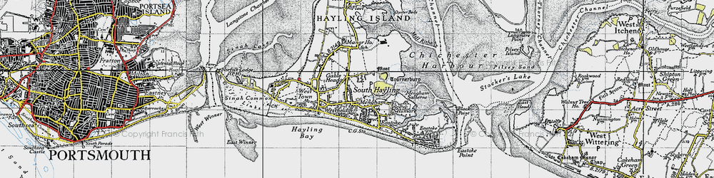 Old map of Mengham in 1945