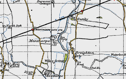 Old map of Menthorpe in 1947