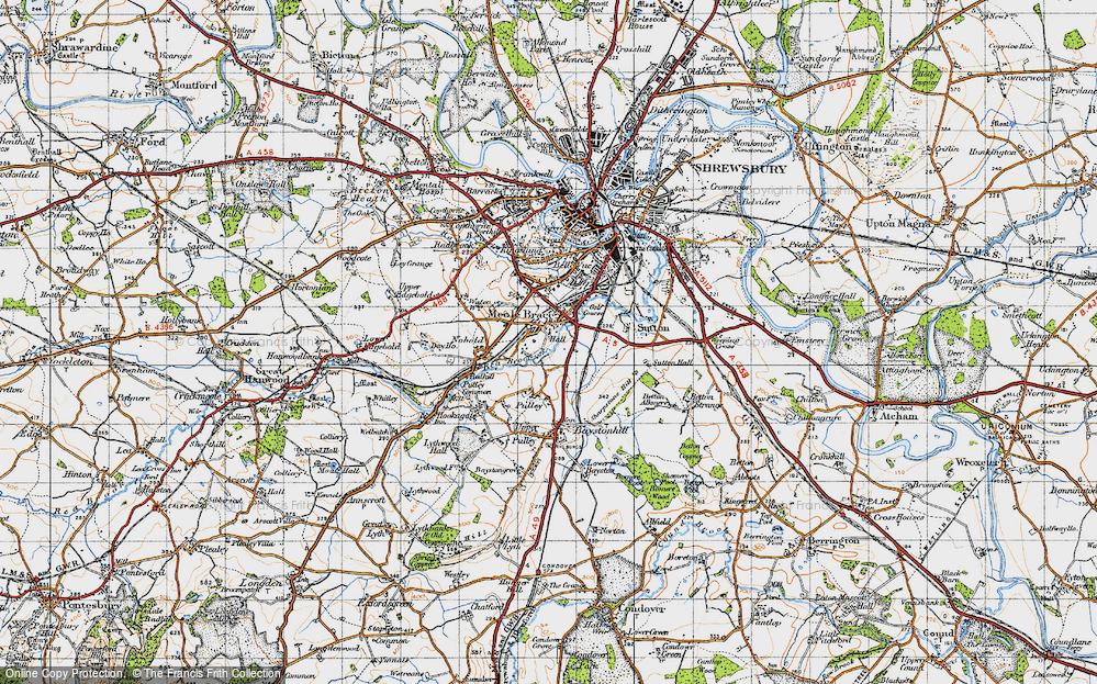 Old Map of Meole Brace, 1947 in 1947