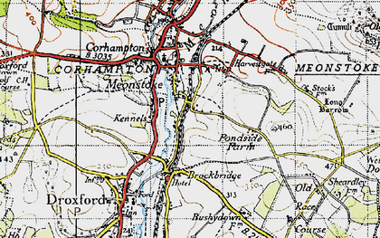 Old map of Meonstoke in 1945