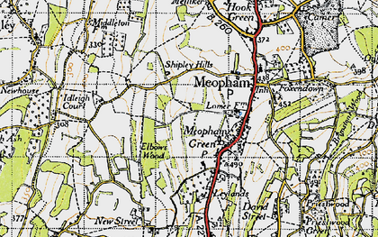 Old map of Meopham Green in 1946