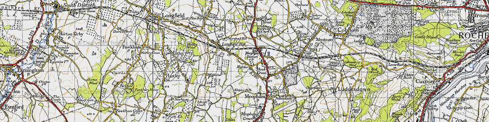 Old map of Meopham Station in 1946