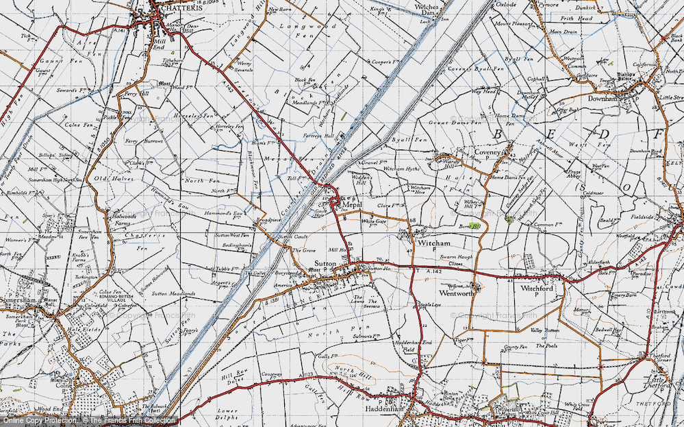 Old Map of Mepal, 1946 in 1946