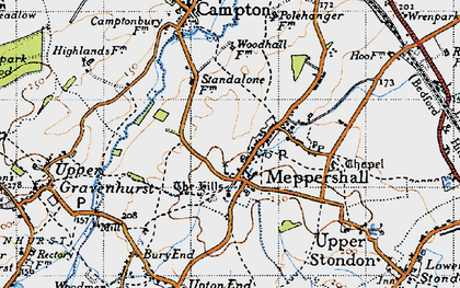 Old map of Meppershall in 1946
