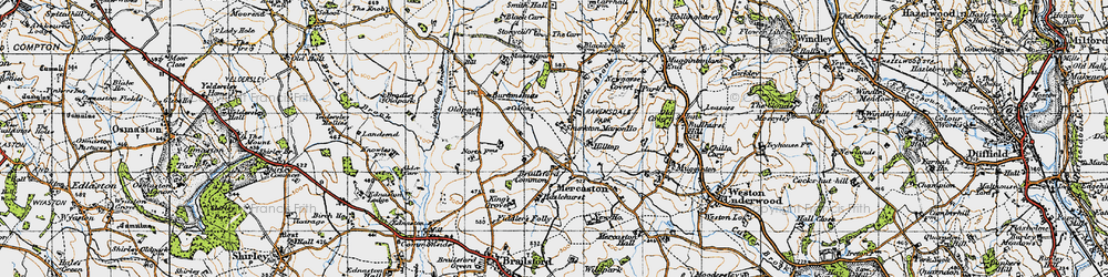 Old map of Brailsford Common in 1946