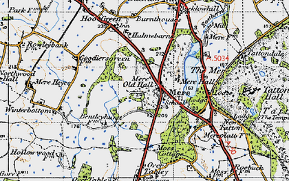 Old map of Mere in 1947