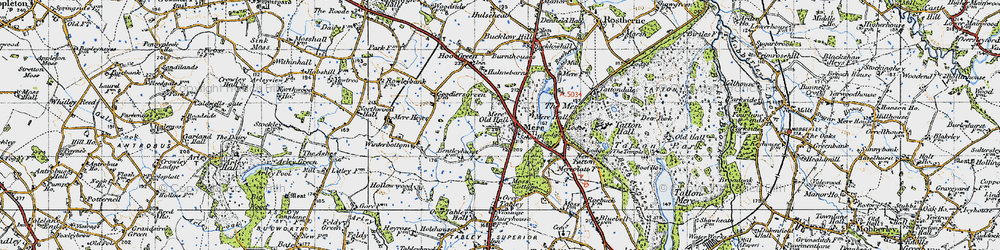 Old map of Mere in 1947