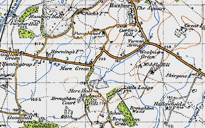 Old map of Mere Green in 1947