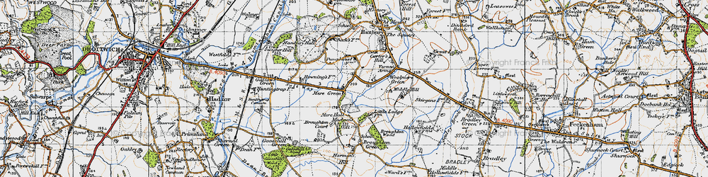 Old map of Mere Green in 1947