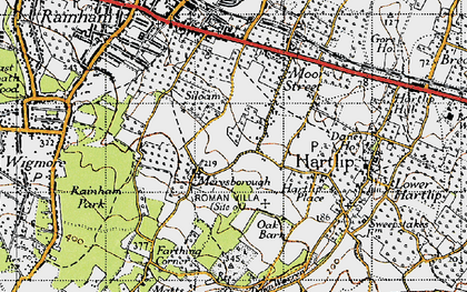 Old map of Meresborough in 1946