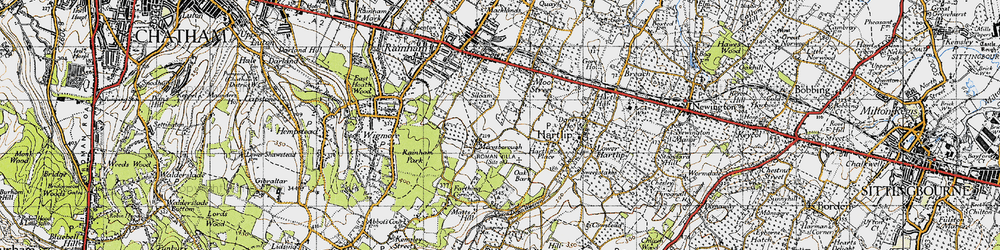 Old map of Meresborough in 1946