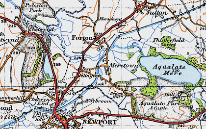 Old map of Meretown in 1946